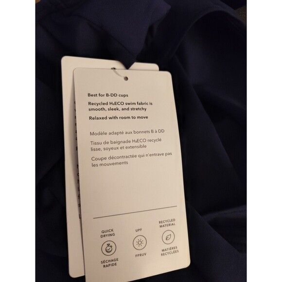 Athleta Seascape Bra Cup Blousy Modest Tankini Top Navy Blue 36B 36C Medium NWT - Picture 8 of 11